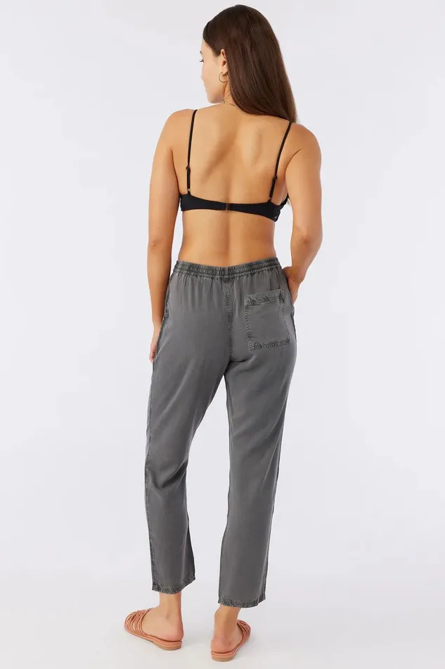 O039NEILL FRANCINA TWILL PANTS Black Women Clothing