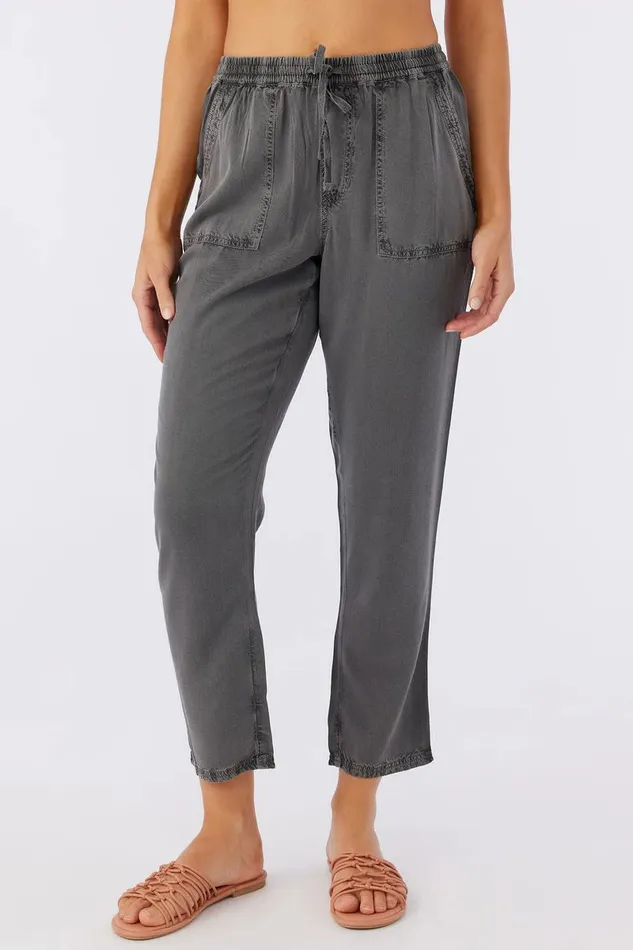O039NEILL FRANCINA TWILL PANTS Black Women Clothing