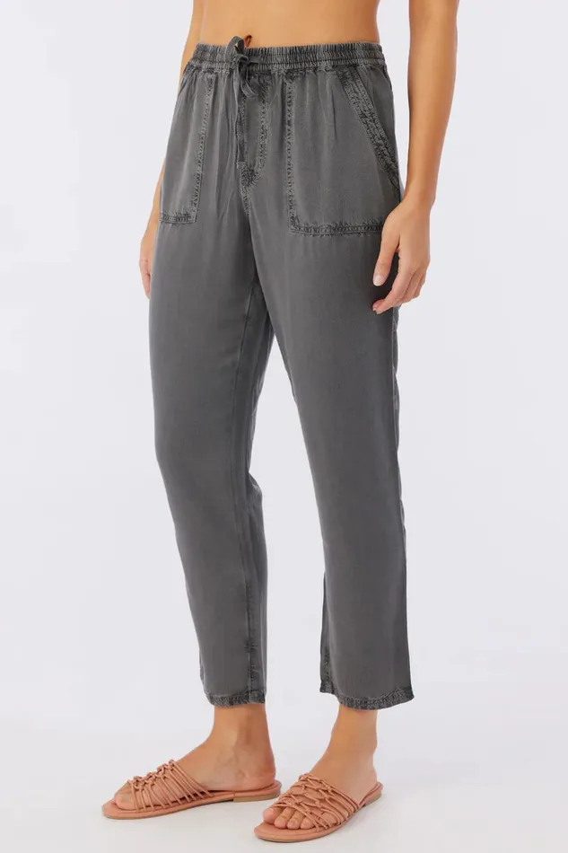 O039NEILL FRANCINA TWILL PANTS Black Women Clothing