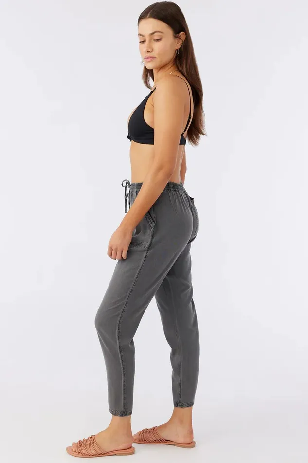 O039NEILL FRANCINA TWILL PANTS Black Women Clothing