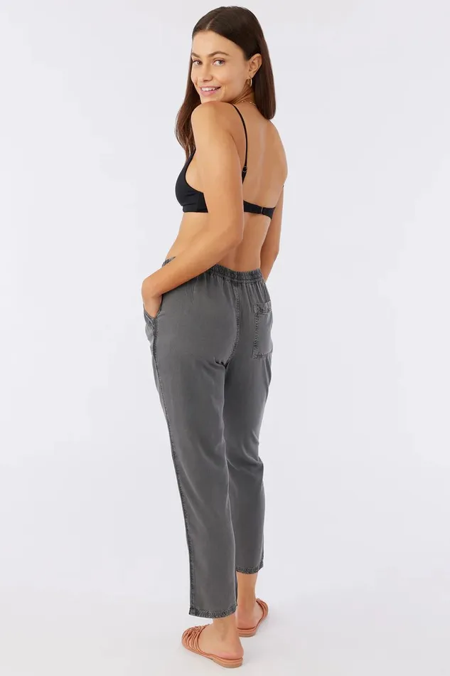O039NEILL FRANCINA TWILL PANTS Black Women Clothing