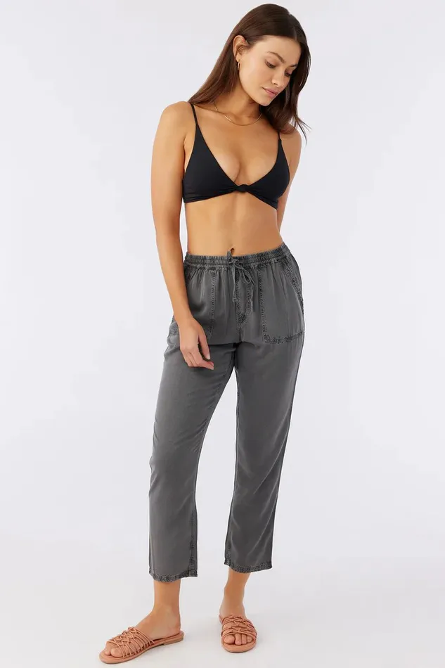O039NEILL FRANCINA TWILL PANTS Black Women Clothing