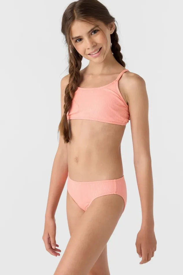 O039NEILL GIRL039S DAWNBREAK RIB TIE BACK BRALETTE SET Women Girl039S Swim