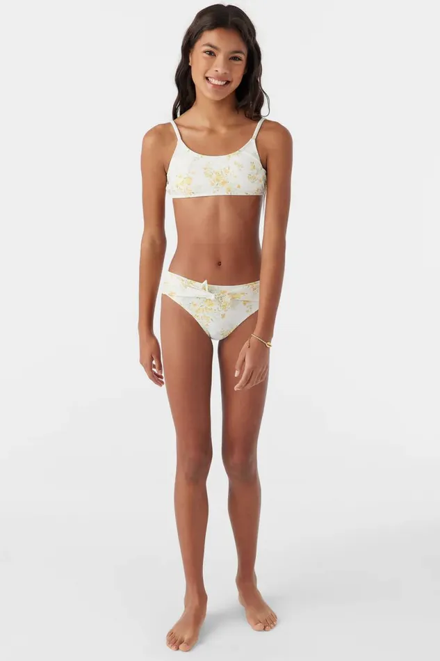 O039NEILL GIRL039S TATIANNA FLORAL TIE BACK BRALETTE SWIM SET Vanilla Women Girl039S Swim