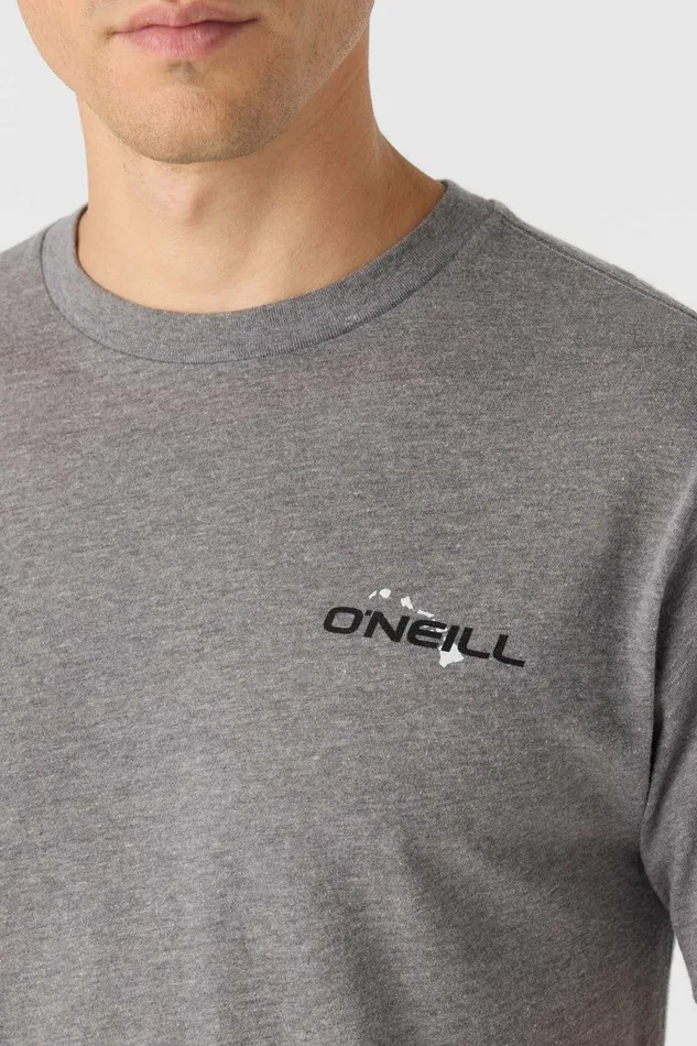 O039NEILL HAWAII BADGE STANDARD FIT TEE Heather Grey Men Clothing