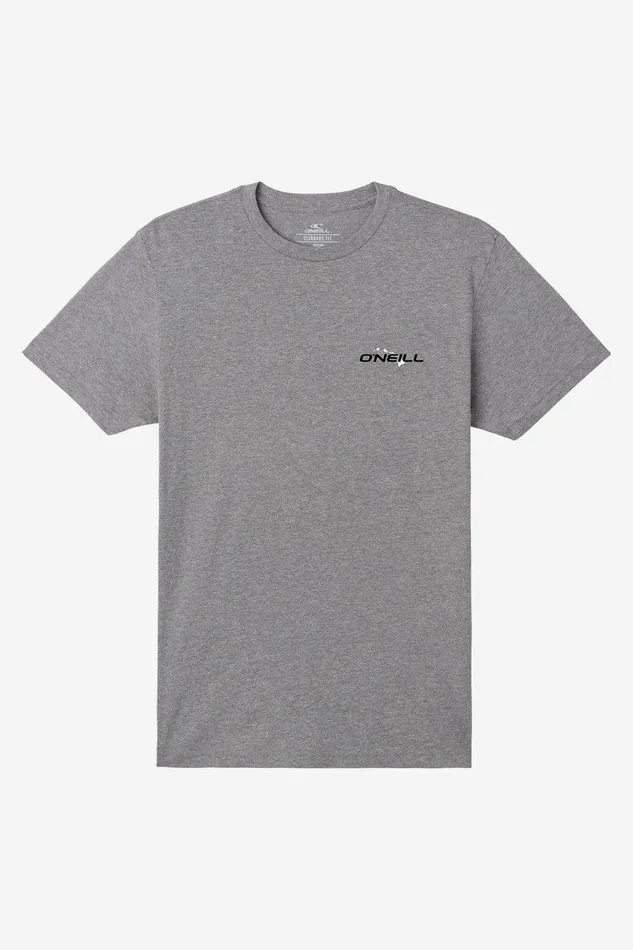 O039NEILL HAWAII BADGE STANDARD FIT TEE Heather Grey Men Clothing