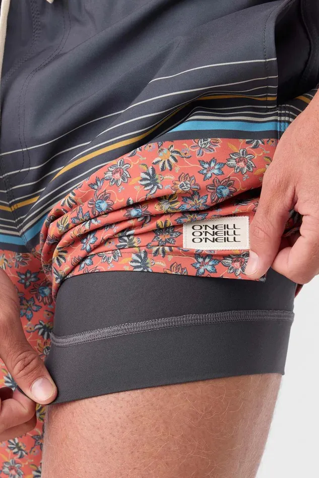 O039NEILL HERMOSA ELASTIC WAIST LINED 17034 SWIM TRUNKS Auburn 2 Men Type
