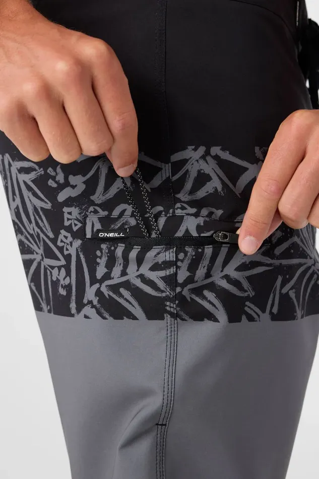 O039NEILL HYPERFREAK HEAT BLOCK 19034 BOARDSHORTS Grey Men Length