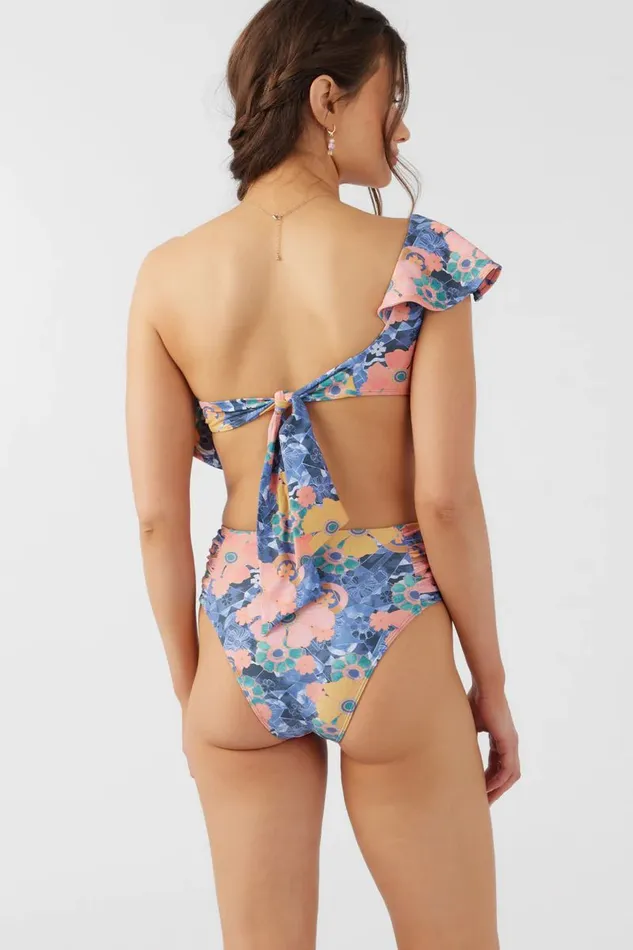 O039NEILL JADIA FLORAL LONG BEACH HIGH WAIST CHEEKY BOTTOMS Multi Clr Women Swim