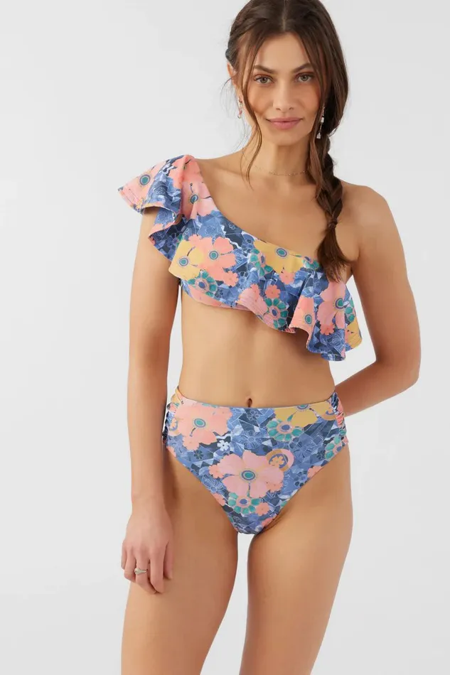 O039NEILL JADIA FLORAL LONG BEACH HIGH WAIST CHEEKY BOTTOMS Multi Clr Women Swim