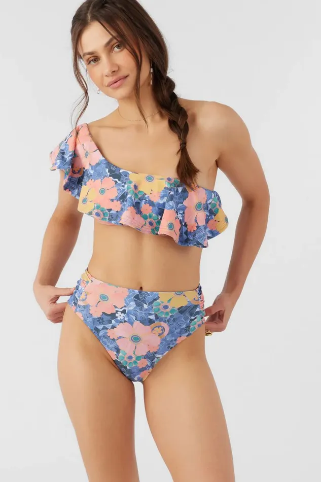 O039NEILL JADIA FLORAL LONG BEACH HIGH WAIST CHEEKY BOTTOMS Multi Clr Women Swim