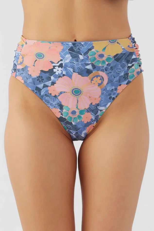 O039NEILL JADIA FLORAL LONG BEACH HIGH WAIST CHEEKY BOTTOMS Multi Clr Women Swim