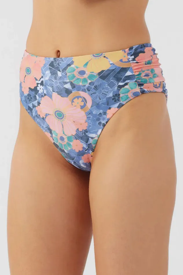 O039NEILL JADIA FLORAL LONG BEACH HIGH WAIST CHEEKY BOTTOMS Multi Clr Women Swim