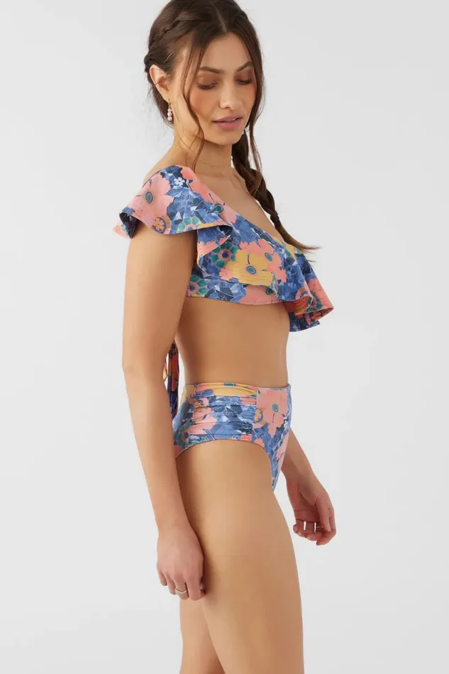 O039NEILL JADIA FLORAL LONG BEACH HIGH WAIST CHEEKY BOTTOMS Multi Clr Women Swim