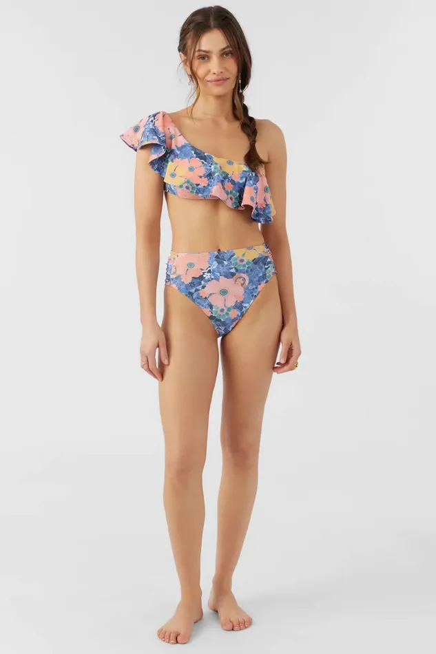 O039NEILL JADIA FLORAL LONG BEACH HIGH WAIST CHEEKY BOTTOMS Multi Clr Women Swim