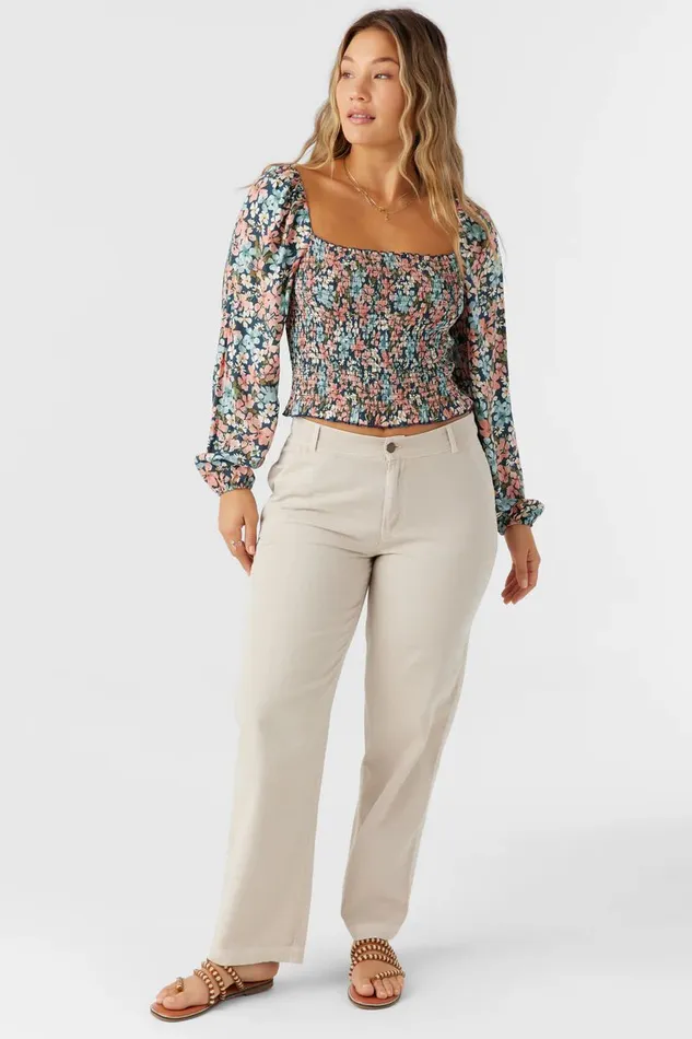 O039NEILL LENKA LONG SLEEVE TOP Slate Women Clothing