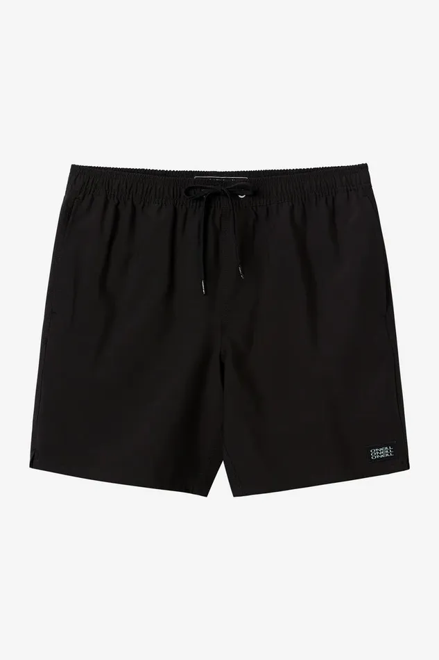 O039NEILL LENNOX HERMOSA SOLID ELASTIC WAIST 17034 SWIM TRUNKS Black Men Type