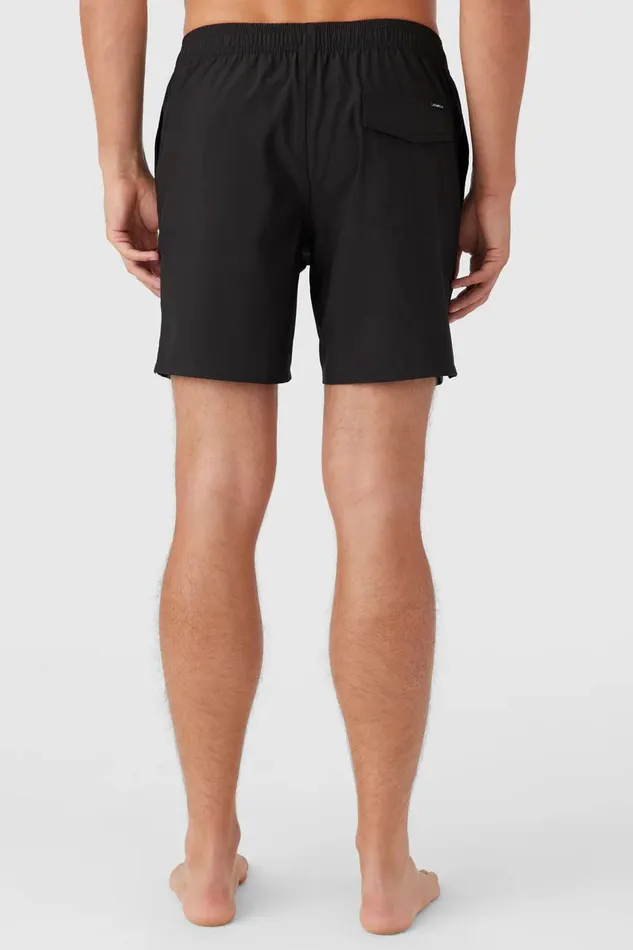O039NEILL LENNOX HERMOSA SOLID ELASTIC WAIST 17034 SWIM TRUNKS Black Men Type