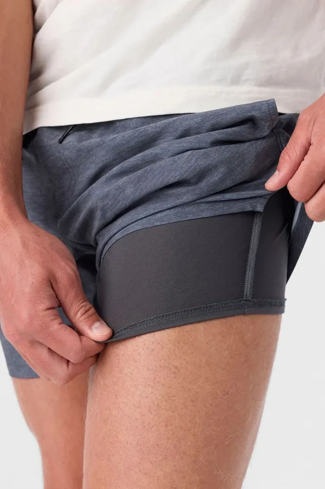 O039NEILL PERFORM LINED 15034 ATHLETIC SHORTS Heather Graphite Men Clothing