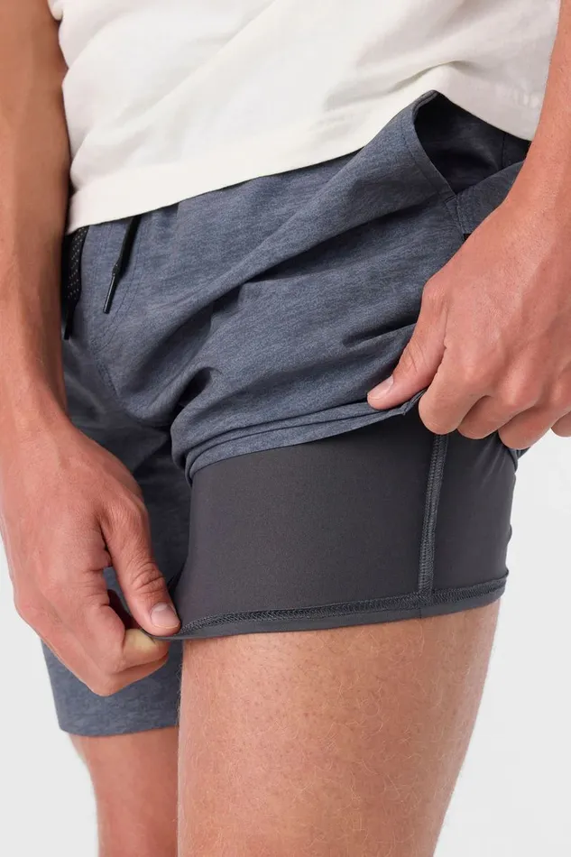 O039NEILL PERFORM LINED 17034 ATHLETIC SHORTS Heather Graphite Men Clothing