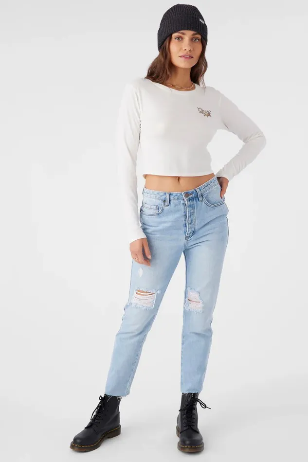 O039NEILL REEF BREAK LONG SLEEVE TEE Winter White Women Clothing