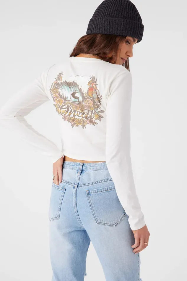 O039NEILL REEF BREAK LONG SLEEVE TEE Winter White Women Clothing