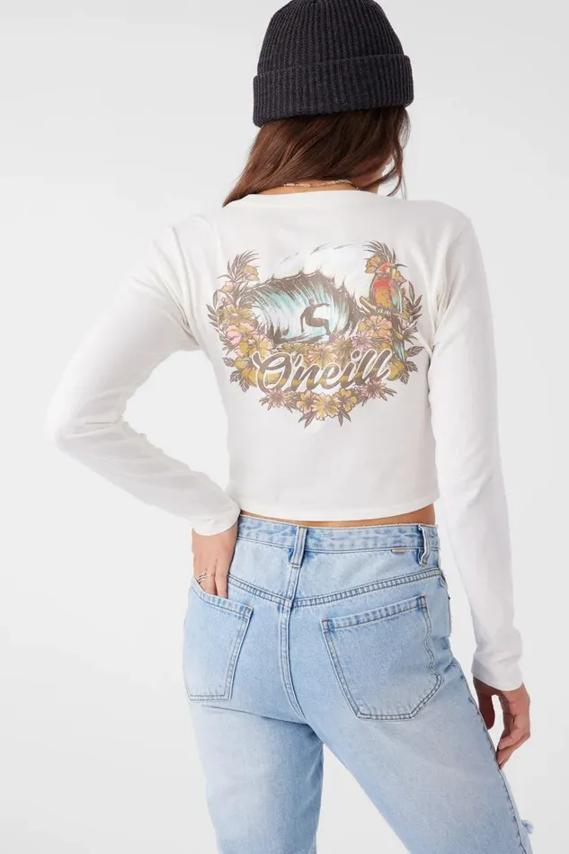 O039NEILL REEF BREAK LONG SLEEVE TEE Winter White Women Clothing