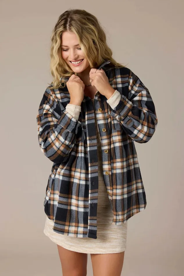 O039NEILL RUNE SUPERFLEECE OVERSIZED FIT SHACKET Sierra Women Clothing