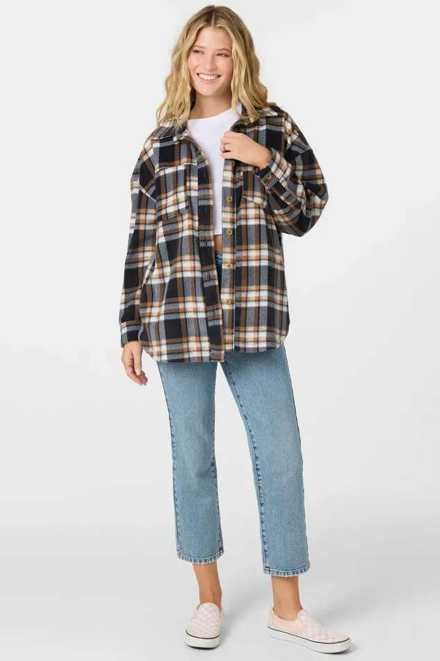 O039NEILL RUNE SUPERFLEECE OVERSIZED FIT SHACKET Sierra Women Clothing