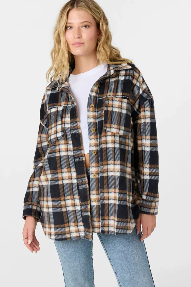 O039NEILL RUNE SUPERFLEECE OVERSIZED FIT SHACKET Sierra Women Clothing