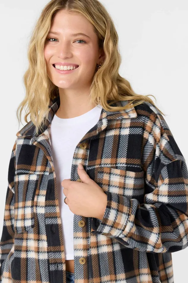 O039NEILL RUNE SUPERFLEECE OVERSIZED FIT SHACKET Sierra Women Clothing