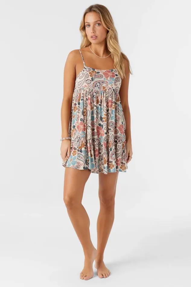 O039NEILL SALTWATER ESSENTIALS RILEE PRINTED COVERUP DRESS Cedar Wood Women Swim