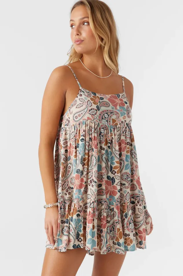 O039NEILL SALTWATER ESSENTIALS RILEE PRINTED COVERUP DRESS Cedar Wood Women Swim