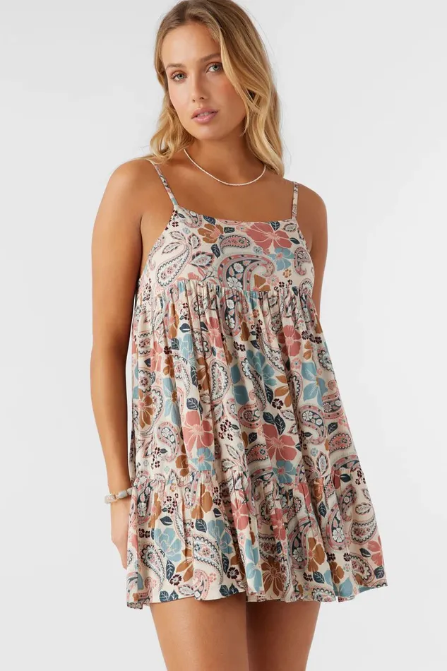 O039NEILL SALTWATER ESSENTIALS RILEE PRINTED COVERUP DRESS Cedar Wood Women Swim