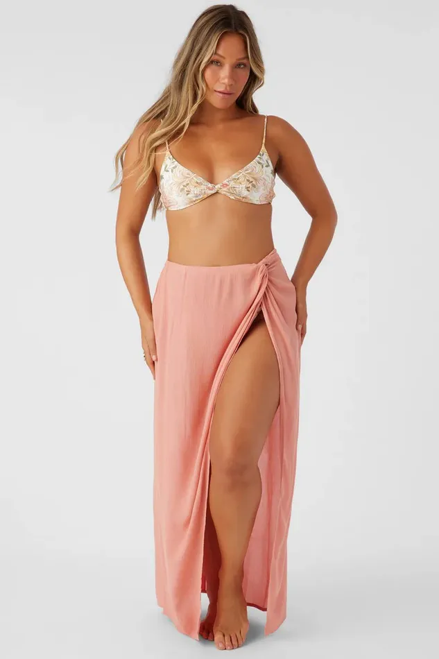 O039NEILL SALTWATER SOLIDS HANALEI MAXI SKIRT COVERUP Canyon Clay Women Swim
