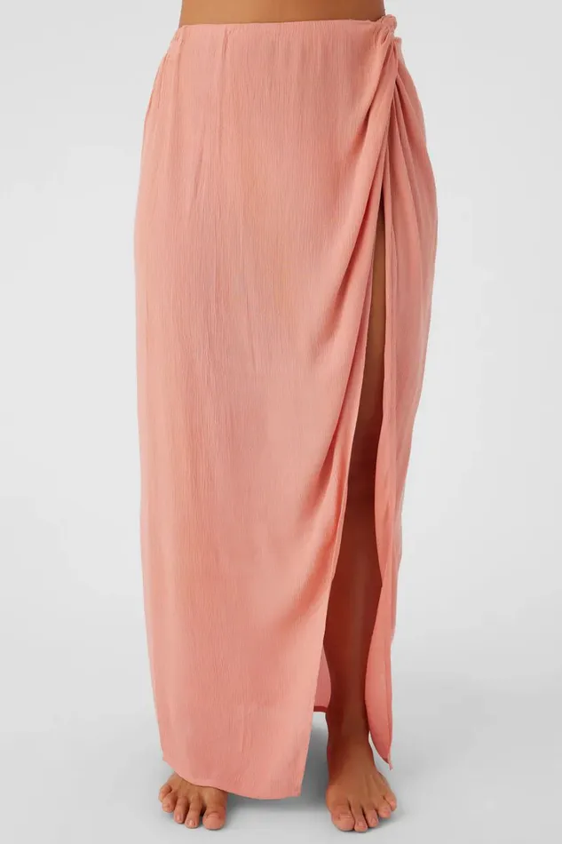 O039NEILL SALTWATER SOLIDS HANALEI MAXI SKIRT COVERUP Canyon Clay Women Swim