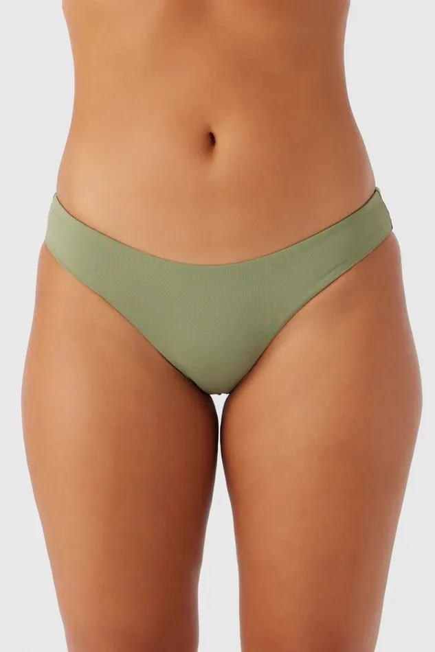 O039NEILL SALTWATER SOLIDS MATIRA HIPSTER CHEEKY BOTTOMS Oil Green Women Sale