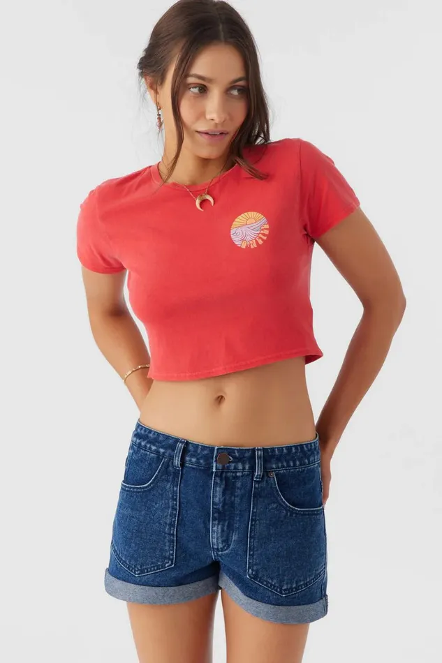 O039NEILL SUNSET SHORE TEE Bittersweet Women Clothing