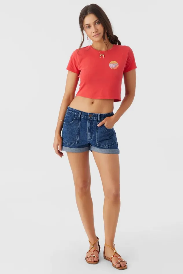 O039NEILL SUNSET SHORE TEE Bittersweet Women Clothing