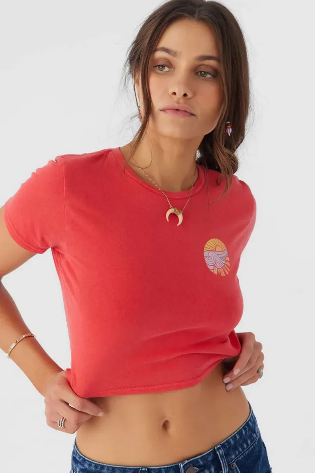 O039NEILL SUNSET SHORE TEE Bittersweet Women Clothing