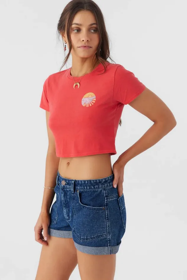 O039NEILL SUNSET SHORE TEE Bittersweet Women Clothing