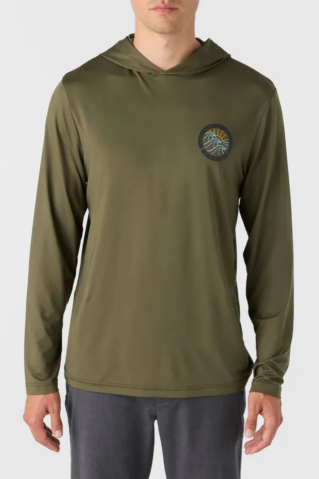 O039NEILL TRVLR UPF HOODED LONG SLEEVE PULLOVER Army Men Featured