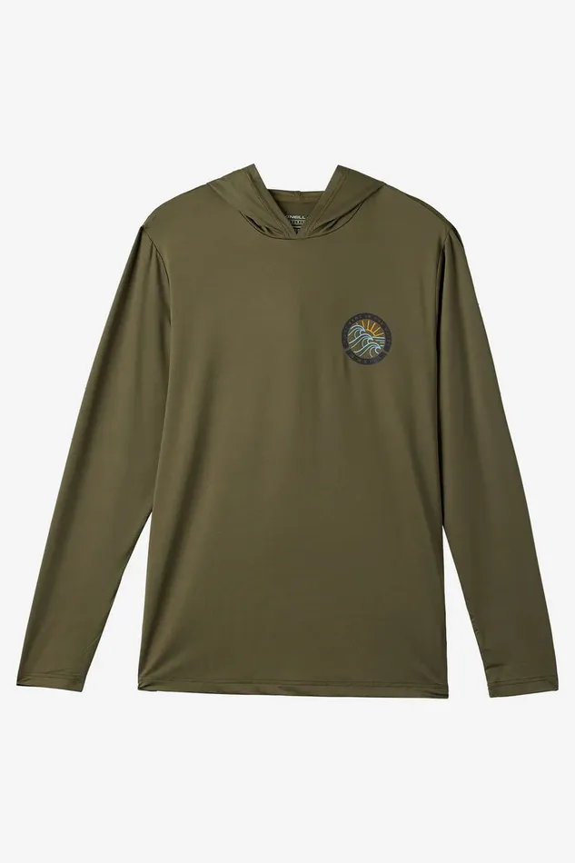 O039NEILL TRVLR UPF HOODED LONG SLEEVE PULLOVER Army Men Featured