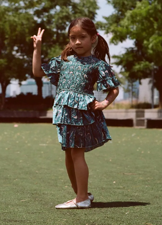 Online Kids Sea New York Amara Kids Dress Green