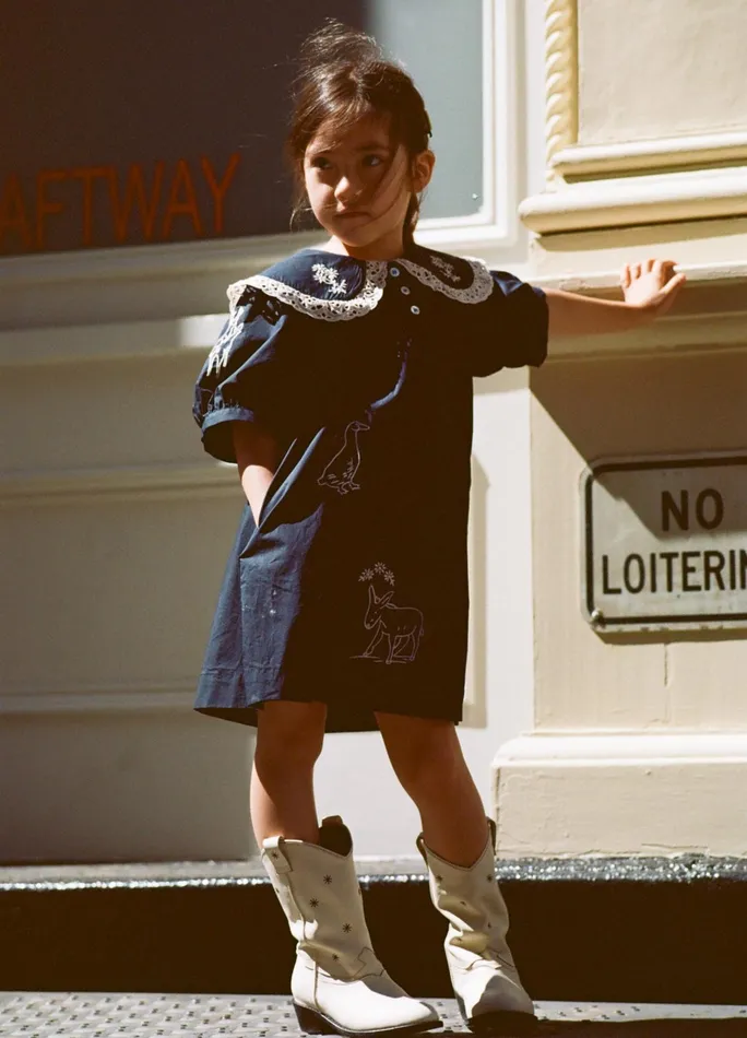 Online Kids Sea New York Demi Kids Dress Navy
