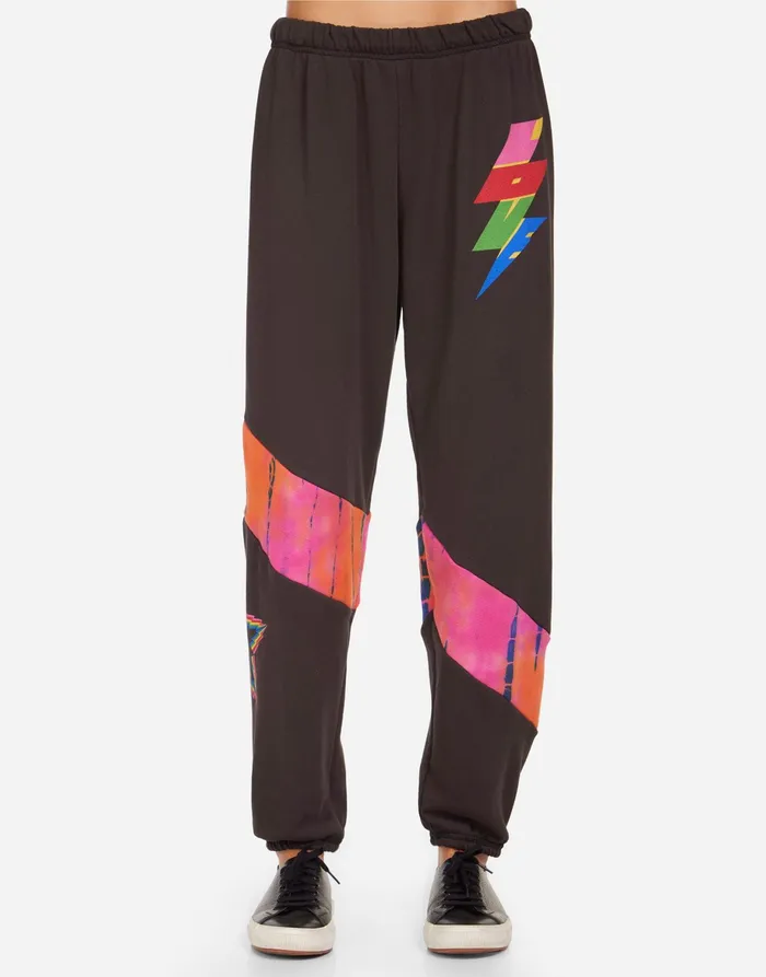 Ophelia Rainbow Lightning Star Onyx Women039s Lauren Moshi Long Sweatpants
