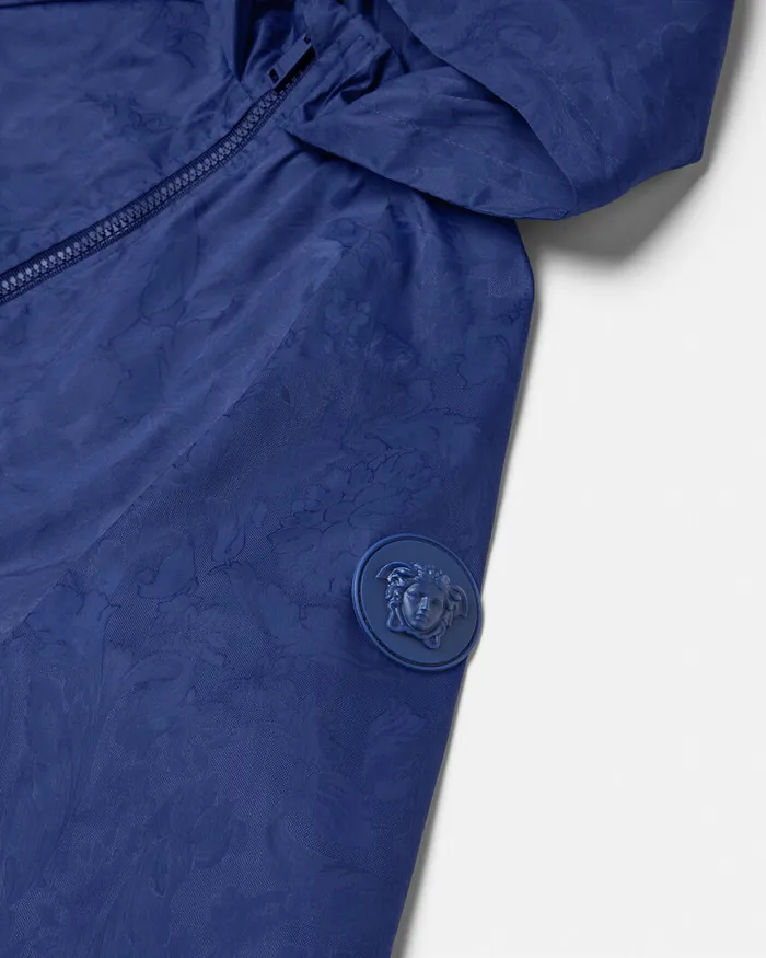 Outerwear Kids Versace Barocco Jacquard Parka Blue