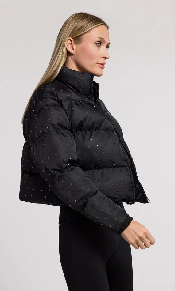 Outerwear Women Generation Love Clothing Rhoda Crystal Puffer Blackblack