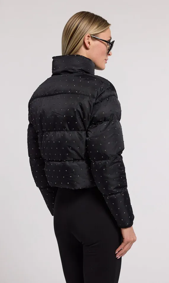 Outerwear Women Generation Love Clothing Rhoda Crystal Puffer Blackblack