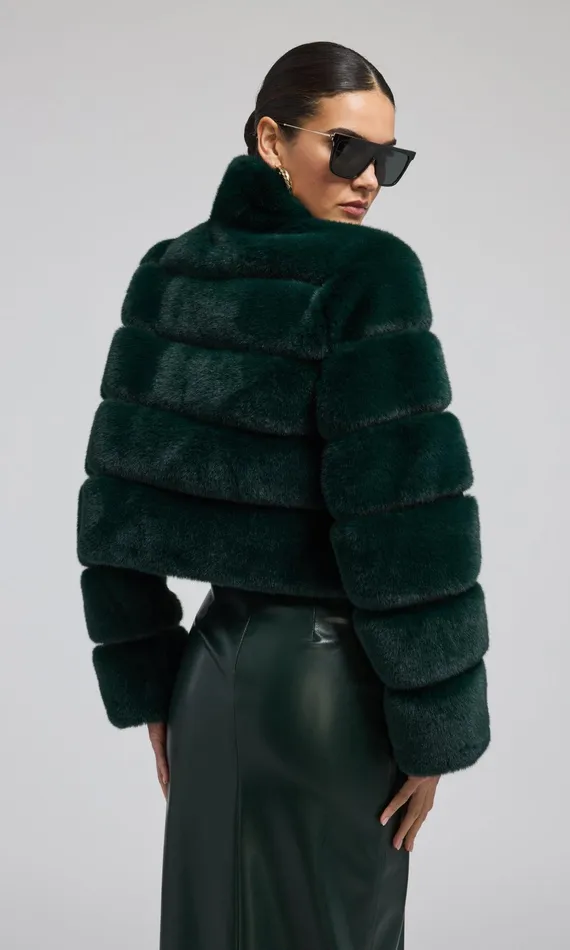 Outerwear Women Generation Love Clothing Tala Faux Fur Bomber Forest